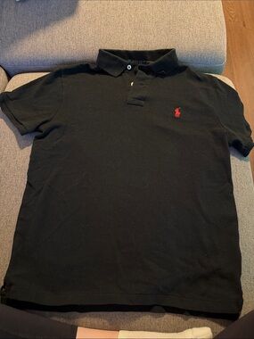 Ralph Lauren Black Polo with Red Embroidery